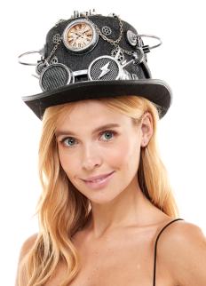 Silver Gear Steampunk Top Hat