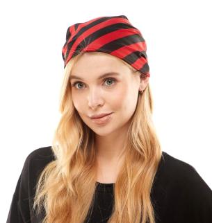 Red and Black Striped Pirate Headscarf