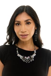 Crystal Skeleton Hands Necklac