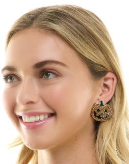 Glitter Pumpkin Stud Earrings