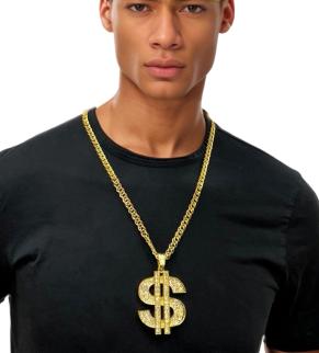 Oversized Gold Dollar Sign Chain