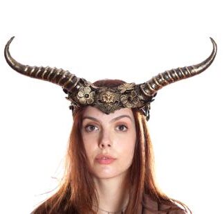 Gold Floral Horned Headpiece