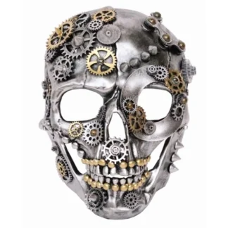 Silver Steampunk Skull Mask