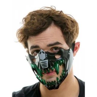 Light-Up Black Cyberpunk Mask