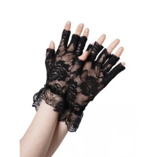 Black Lace Fingerless Gloves