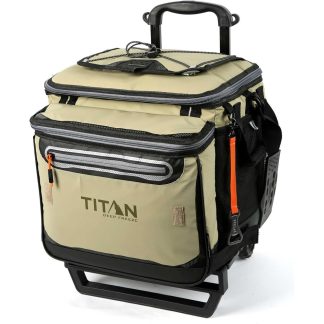 Titan Deep Freeze® 60(50+10) Can/40 Quart Wheeled Cooler - Moss