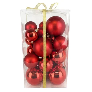 Balls Boxed 27pc 50/60/80mm Red Shiny/ Matte