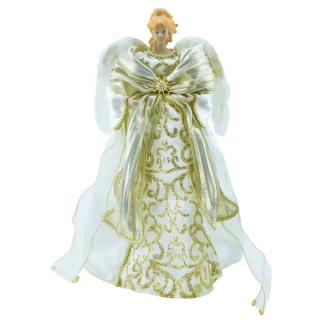 Angel Tree Topper 17″ Ivory/Gold
