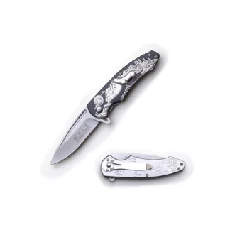 Dark Fantasy - Manual Folding Knife - Black & Silver