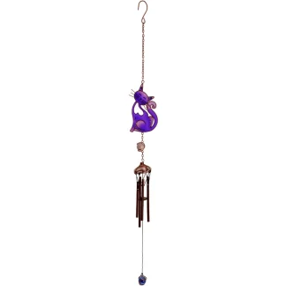 Purple Slinky Cat Wind Chime