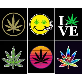 Sherpa Lined Throw Blanket - Weed Designs