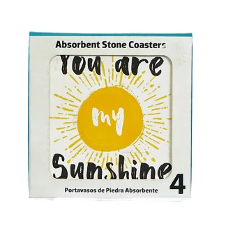 4pc Absorbent Stone Coasters - Sunshine