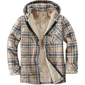 Women's Hooded Fleece Lined Jacket - Beige