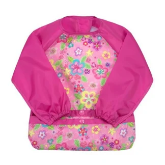 Snap & Go Long Sleeve Bib - Pink