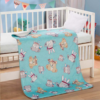 Sherpa Lined Baby Blanket - Baby Animals