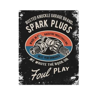 Metal Sign - Spark Plugs Foul Play