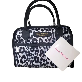 Isaac Mizrahi Grey Leopard Print Hand Bag