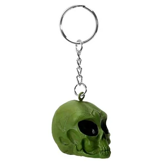 Green Alien Skull Keychain
